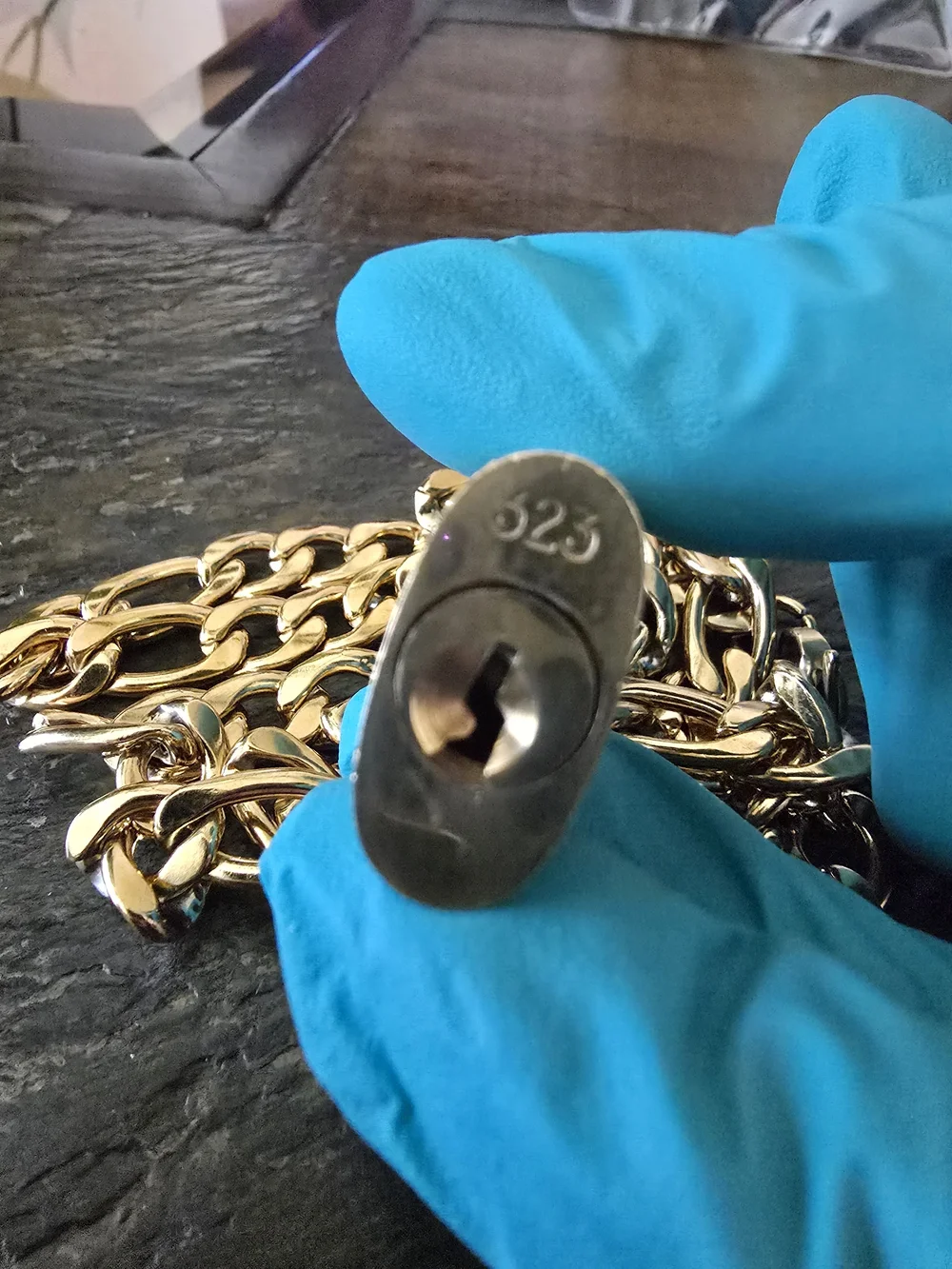 Louis Vuitton Gold Padlock with Key
